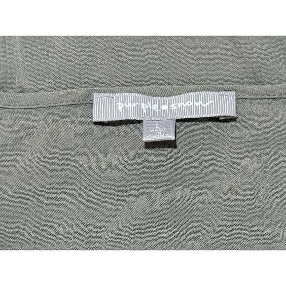 Vintage Purple Snow Womens Greenish Brown lined Tie Boho Dress Sz Large Romantic - Picture 6 of 8